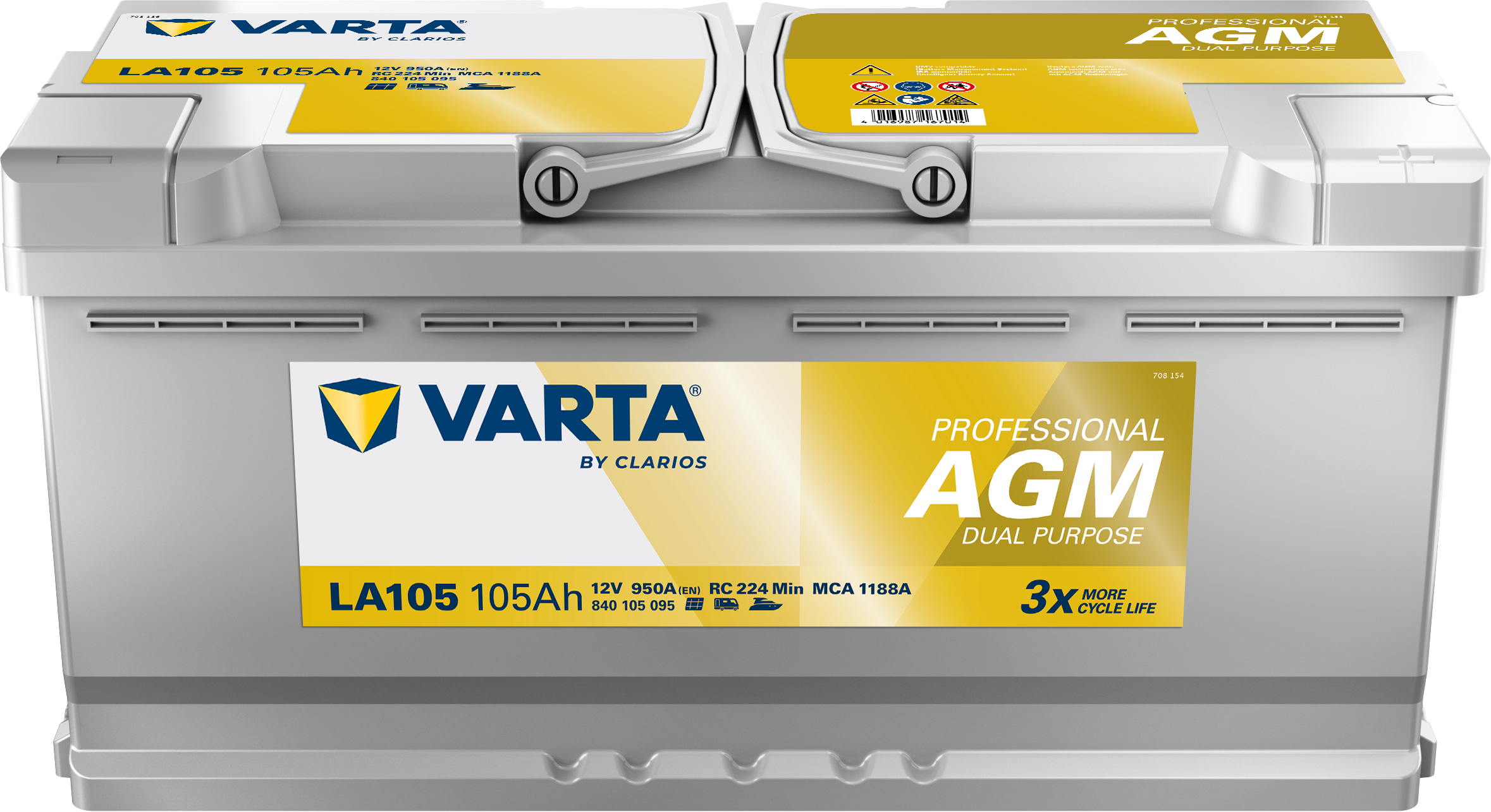 Varta LA 105 AGM Battery Professional Duel Purpose